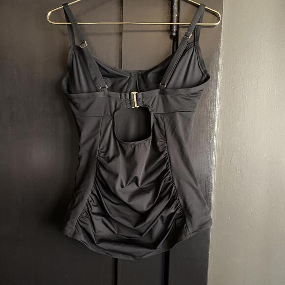 Sorella Swim Black One Piece Swimsuit Ruched Women Size 10 - 12 - Picture 2 of 8